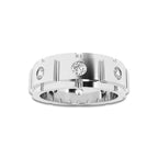 1 ctw Round Lab Grown Diamond Men's Eternity Band - 7.8mm Width 14K White Gold, DE, VS1