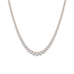 10 ctw Round Lab Grown Diamond Graduated Riviera Necklace 14K Rose Gold, DE, VS1