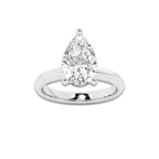 3.00 ctw Pear Lab-Grown Diamond Minimalist Engagement Ring in 14K White Gold for Women | D Color, VVS1 Clarity, IGI Certified