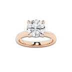 8.00 ctw Round Lab-Grown Diamond Minimalist Engagement Ring in 14K Rose Gold for Women | E Color, VS1 Clarity, IGI Certified