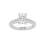 1.91 ctw Radiant Lab-Grown Diamond Pave Engagement Ring in Platinum for Women | E Color, VS1 Clarity, IGI Certified 1.50 ct Center Diamond