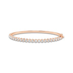 3 1/6 ctw Round Lab Grown Diamond Floating Bangle Bracelet - 7 Inches 14K Rose Gold, DE, VS1