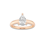 1.50 ctw Pear Lab-Grown Diamond Minimalist Engagement Ring in 14K Rose Gold for Women | D Color, VVS1 Clarity, IGI Certified