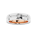 1/2 ctw Round Lab Grown Diamond Men's Wedding Band 14K Two-Tone White & Rose Gold, DE, VS1