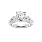 7.61 ctw Asscher Lab-Grown Diamond Side Stone Engagement Ring in Platinum for Women | Colorless E, VS1 Clarity, IGI Certified 7.00 ct Center Diamond