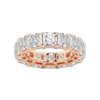 Eden 12 ctw Asscher Lab Grown Diamond Cut Luxe Eternity Band - 5.4mm Width 14K Rose Gold, DE, VS1