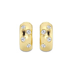 2 ctw Round Lab Grown Diamond Huggie Hoop Earrings 14K Yellow Gold, DE, VS1
