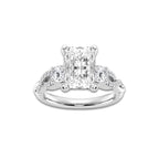 8.61 ctw Radiant Lab-Grown Diamond Side Stone Engagement Ring in Platinum for Women | Colorless D, VVS1 Clarity, IGI Certified 8.00 ct Center Diamond