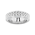 Elsa 1/2 ctw Round Lab Grown Diamond Satin Finish Eternity Band - 7mm Width 14K White Gold, DE, VS1