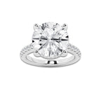 8.43 ctw Round Lab-Grown Diamond Hidden Halo Side Stone Engagement Ring in Platinum for Women | Colorless D, VVS1 Clarity, IGI Certified 8.00 ct Center Diamond