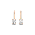 2 ctw Oval Lab Grown Diamond Earrings 14K Rose Gold, E, VS1