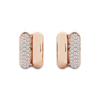 1 ctw Round Lab Grown Diamond High Polish Double Hoop Earrings 14K Rose Gold, DE, VS1