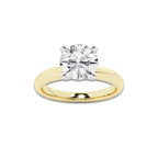 2.50 ctw Round Lab-Grown Diamond Minimalist Engagement Ring in 14K White Gold And Yellow Gold for Women | D Color, VVS1 Clarity, IGI Certified