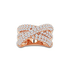 Rhythm 3 1/2 ctw Round Lab Grown Diamond Pave Crossover Band 14K Rose Gold, DE, VS1