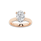 8.00 ctw Oval Lab-Grown Diamond Minimalist Engagement Ring in 14K Rose Gold for Women | E Color, VS1 Clarity, IGI Certified