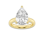 5.00 ctw Pear Lab-Grown Diamond Minimalist Engagement Ring in 14K Yellow Gold for Women | D Color, VVS1 Clarity, IGI Certified