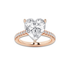 5.35 ctw Heart Lab-Grown Diamond Hidden Halo Side Stone Engagement Ring in 18K Rose Gold for Women | Colorless E, VS1 Clarity, IGI Certified 5.00 ct Center Diamond