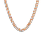 7 1/3 ctw Round Lab Grown Diamond Cuban Link Necklace 14K Rose Gold, DE, VS1