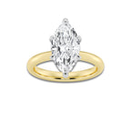 3.00 ctw Marquise Lab-Grown Diamond Solitaire Engagement Ring in 14K White Gold And Yellow Gold for Women | Colorless D, VVS1 Clarity, IGI Certified