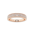 Bonnie 3/8 ctw Round Lab Grown Diamond Double Row Wedding Band 14K Rose Gold, DE, VS1