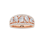 Serenade 1 1/2 ctw Pear and Round Lab Grown Diamond Alternating Band 14K Rose Gold, DE, VS1