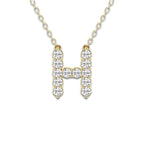 2/5 ctw Round Lab Grown Diamond Initial H Personalized Pendant 14K Yellow Gold, DE, VS1