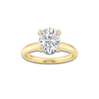 2.00 ctw Oval Lab-Grown Diamond Minimalist Engagement Ring in 14K Yellow Gold for Women | E Color, VS1 Clarity, IGI Certified