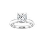 1.50 ctw Cushion Lab-Grown Diamond Minimalist Engagement Ring in Platinum for Women | E Color, VS1 Clarity, IGI Certified