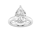 5.00 ctw Pear Lab-Grown Diamond Minimalist Engagement Ring in Platinum for Women | D Color, VVS1 Clarity, IGI Certified