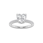 1 7/8 ctw Heart Lab Grown Diamond Draping Hidden Halo Engagement Ring Platinum, E, VS1 | 1 1/2 ct Center