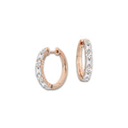1 1/3 ctw Multi-Shape Lab Grown Diamond Hoop Earrings 14K Rose Gold, DE, VS1