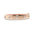 1 ctw Round and Emerald Lab Grown Diamond Five Stone Bangle Bracelet - 7 Inches 14K Rose Gold, DE, VS1