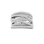 2 1/2 ctw Round Lab Grown Diamond Abstract Crossover Wide Band Platinum, DE, VS1