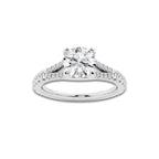 1.33 ctw Round Lab-Grown Diamond Split Shank Side Stone Engagement Ring in Platinum for Women | Colorless D, VVS1 Clarity, IGI Certified 1.00 ct Center Diamond