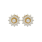 1 ctw Round Lab Grown Diamond Sunburst Earrings 14K Yellow Gold, DE, VS1