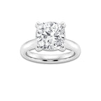 5.00 ctw Cushion Lab-Grown Diamond Minimalist Engagement Ring in 14K White Gold for Women | E Color, VS1 Clarity, IGI Certified
