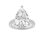 8.42 ctw Pear Lab-Grown Diamond Hidden Halo Side Stone Engagement Ring in Platinum for Women | Colorless E, VS1 Clarity, IGI Certified 8.00 ct Center Diamond