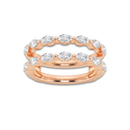 Noelle 1 1/4 ctw Marquise Lab Grown Diamond Double Row Ring Enhancer 14K Rose Gold, DE, VS1