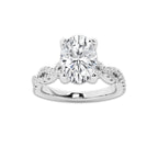 8.29 ctw Oval Lab-Grown Diamond Twisted Shank Engagement Ring in Platinum for Women | D Color, VVS1 Clarity, IGI Certified 8.00 ct Center Diamond