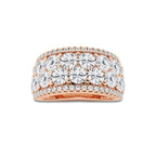 Lyric 3 ctw Round Lab Grown Diamond Multi Row Band 14K Rose Gold, DE, VS1