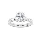 2 ctw Round Lab Grown Diamond Twist Solitaire Engagement Ring Platinum, E, VS1 | 2 ct Center