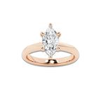 1.50 ctw Marquise Lab-Grown Diamond Minimalist Engagement Ring in 14K Rose Gold for Women | E Color, VS1 Clarity, IGI Certified
