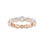 Hailey 2 ctw Marquise and Round Lab Grown Diamond Floating Eternity Band - 3mm Width 14K Rose Gold, DE, VS1