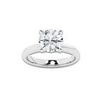 3.00 ctw Round Lab-Grown Diamond Minimalist Engagement Ring in 14K White Gold for Women | D Color, VVS1 Clarity, IGI Certified