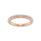 Addie 5/8 ctw Round Lab Grown Diamond Rollover Pave Wedding Band 14K Rose Gold, DE, VS1