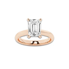 8.00 ctw Emerald Lab-Grown Diamond Minimalist Engagement Ring in 14K Rose Gold for Women | D Color, VVS1 Clarity, IGI Certified