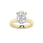 2.50 ctw Oval Lab-Grown Diamond Minimalist Engagement Ring in 14K Yellow Gold for Women | E Color, VS1 Clarity, IGI Certified