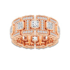 5 ctw Asscher Lab Grown Diamond Eternity Band - 11.2mm Width 14K Rose Gold, DE, VS1