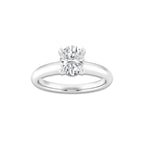 1.00 ctw Oval Lab-Grown Diamond Minimalist Engagement Ring in 14K White Gold for Women | E Color, VS1 Clarity, IGI Certified