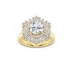 Nix 2 1/2 ctw Round Lab Grown Diamond Halo Engagement Ring 18K Yellow Gold, D, VVS | IGI Certified, 1 1/2 ct Center